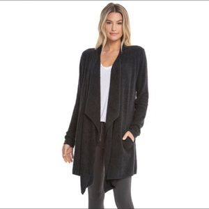 Barefoot Dreams CozyChic Lite Black Island Wrap Cardigan